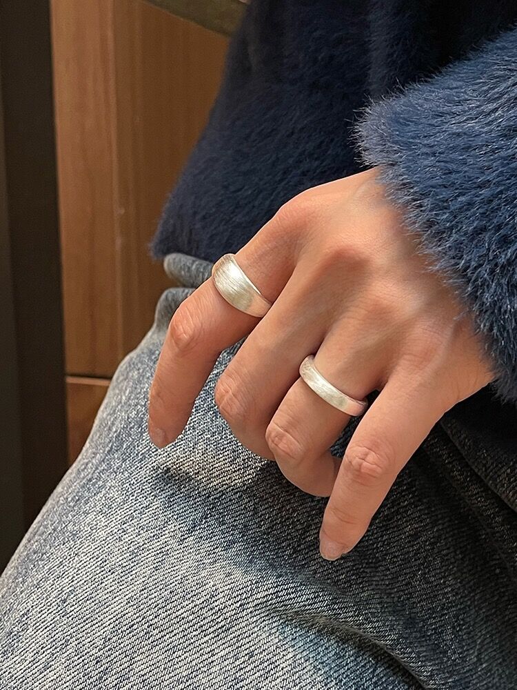 Sterlingsilber-Gebürsteter-Ring