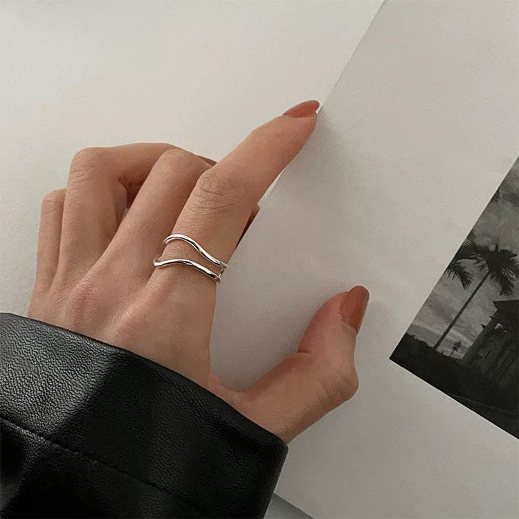 Sterlingsilber-Herzschlag-Ring
